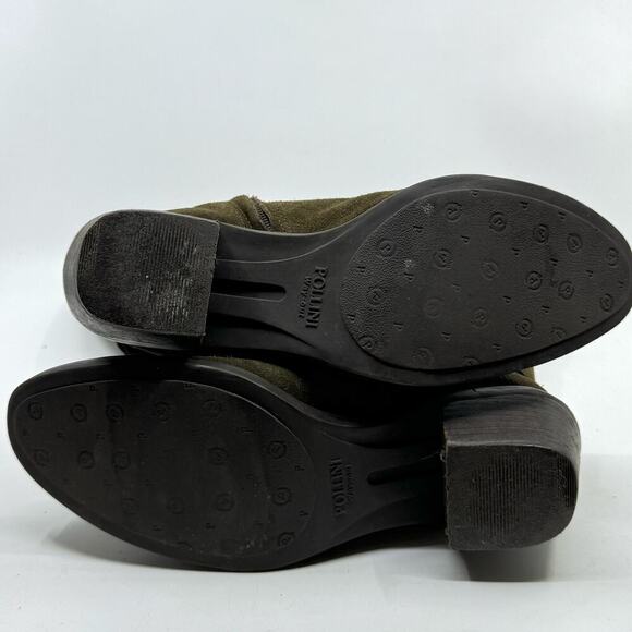 POLLINI Way-out Olive Suede Buckle Riding Boots - Picture 7 of 10